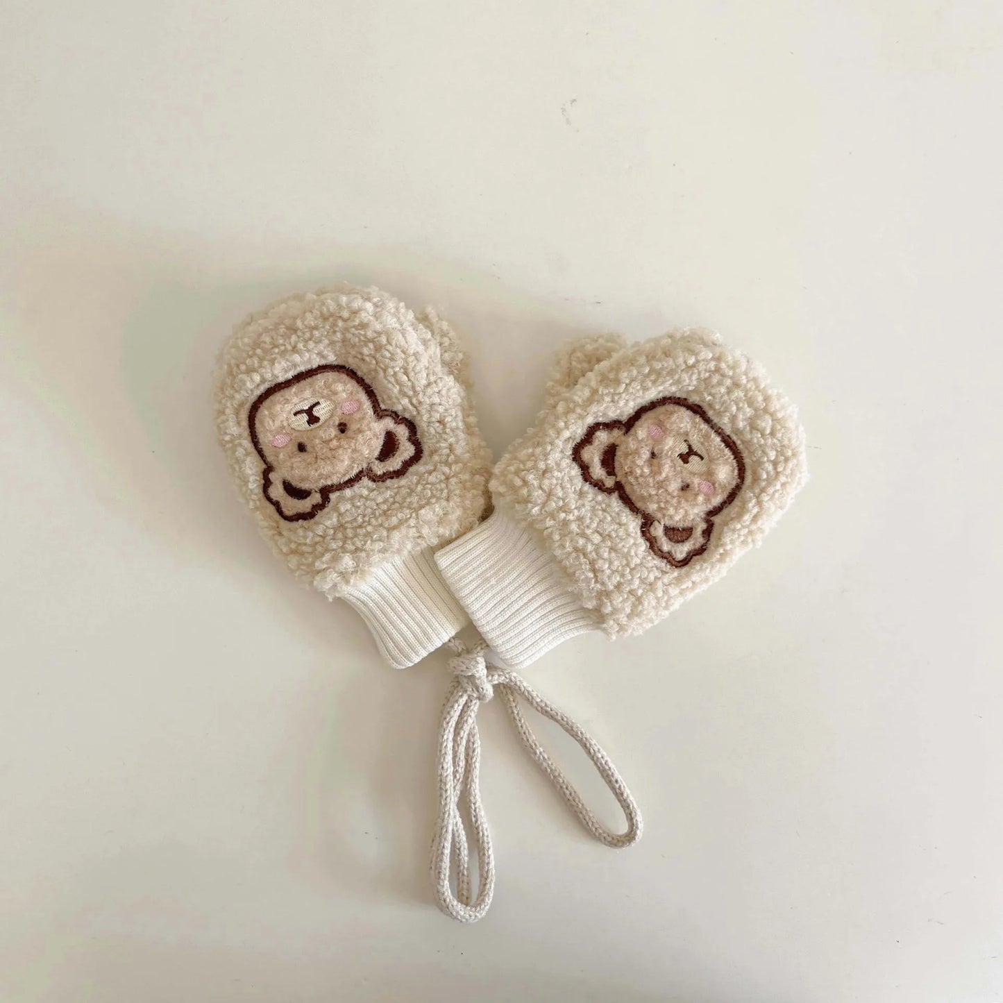 Fluffy Bear Fleece Mittens for Kids